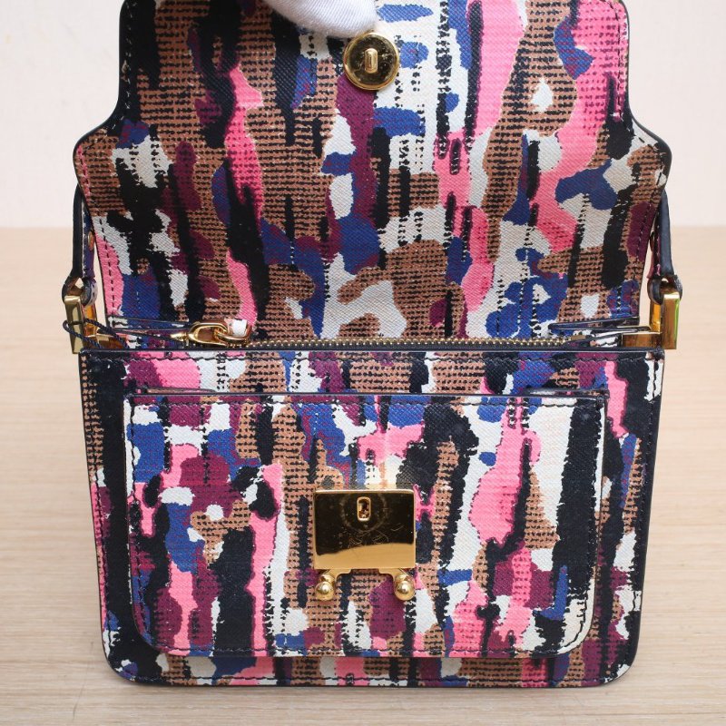 MARNI Trunk風琴包MINI18拼色牛皮金扣肩背包-2