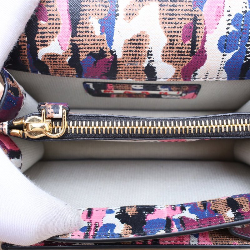 MARNI Trunk風琴包MINI18拼色牛皮金扣肩背包-3