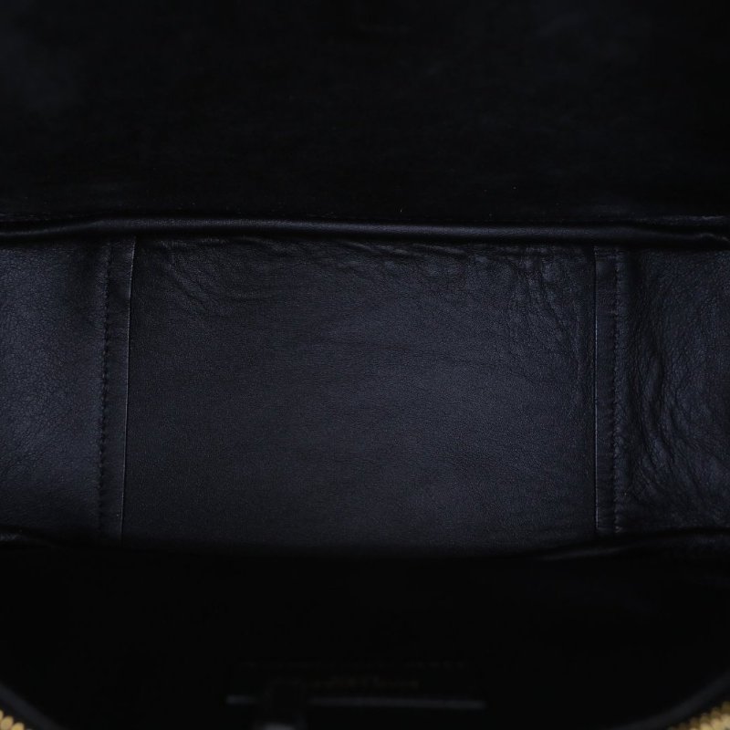 SAINT LAURENT LE5À7HOBO小號黑色牛皮金扣肩背包-2