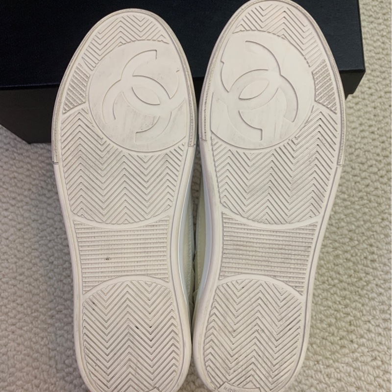 99新全套 39碼 Chanel香奈兒24c米白色板鞋-6