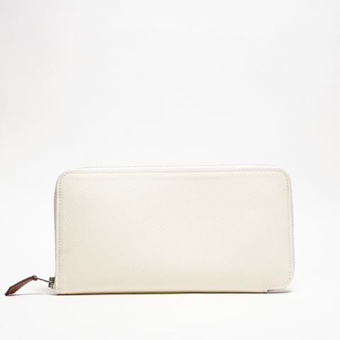 HERMES Silk'In Classique長夾 奶油白