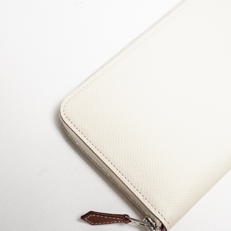 HERMES Silk'In Classique長夾 奶油白-2