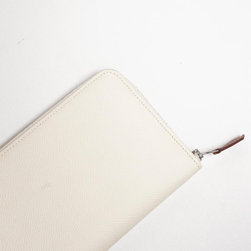 HERMES Silk'In Classique長夾 奶油白-8