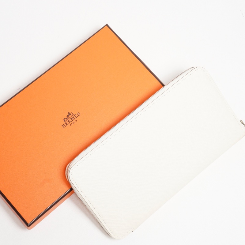 HERMES Silk'In Classique長夾 奶油白-9