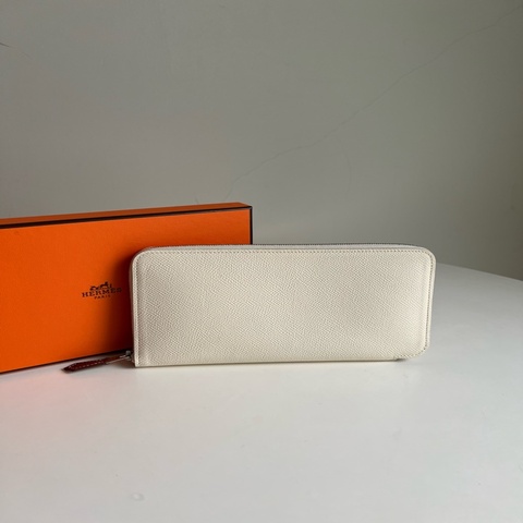 HERMES Silk'In Classique長夾 奶油白