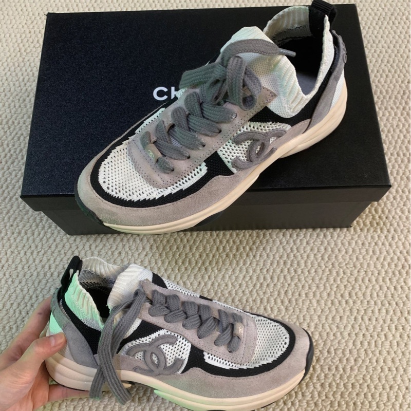 99新全套 38碼 香奈兒 chanel 低幫網布雙C休閑運動鞋-0