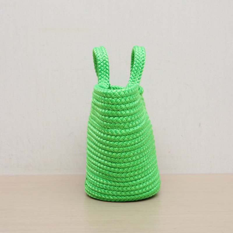 BALENCIAGA 綠色草編Ibiza托特編織菜籃子包肩背包-4