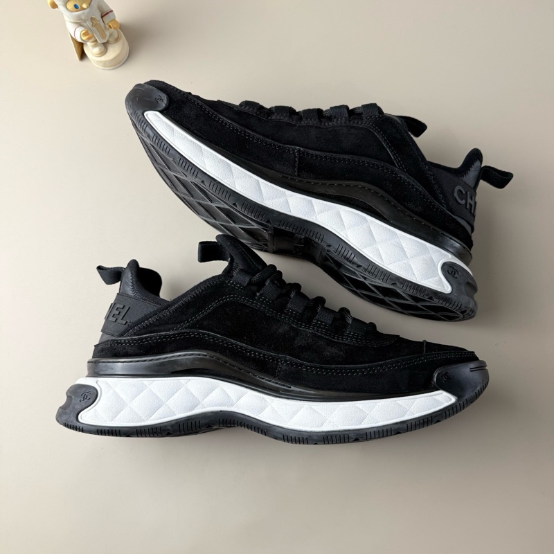 CHANEL/香奈兒 黑白金扣雙C運動鞋 37碼 97 新 品相完美 金扣設計-5