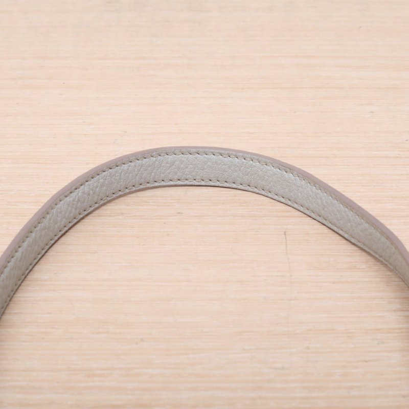 HERMES Bolide保齡球包3580珍珠灰馬鞍皮框P銀扣肩背包-2