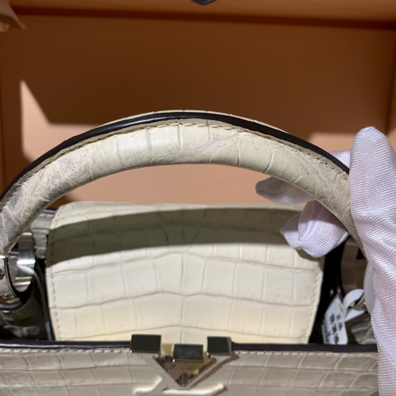 LV 路易威登Capucines 喜馬拉雅原色鰐魚皮小號手提 單肩包-3