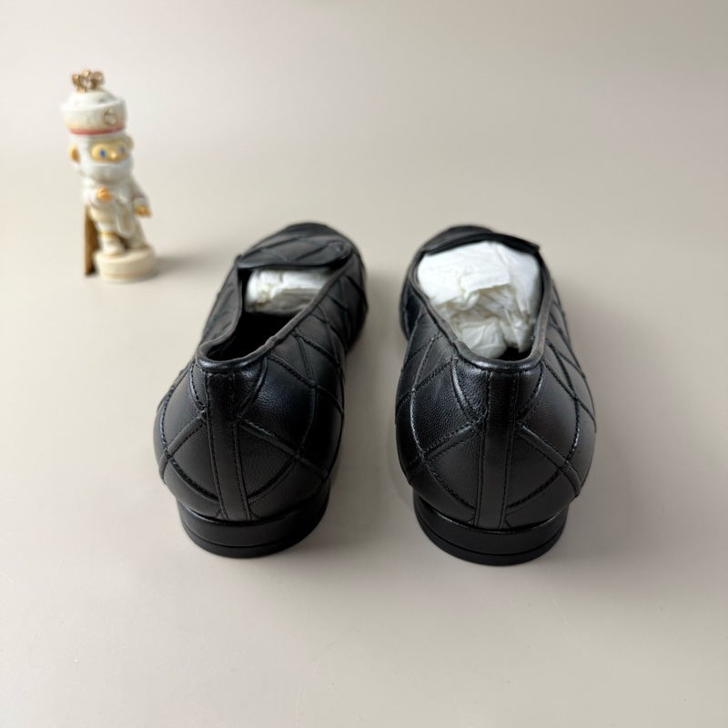 CHANEL/香奈儿 纯黑双C格菱纹芭蕾舞鞋 36.5码 品相完美 格菱纹设计-2