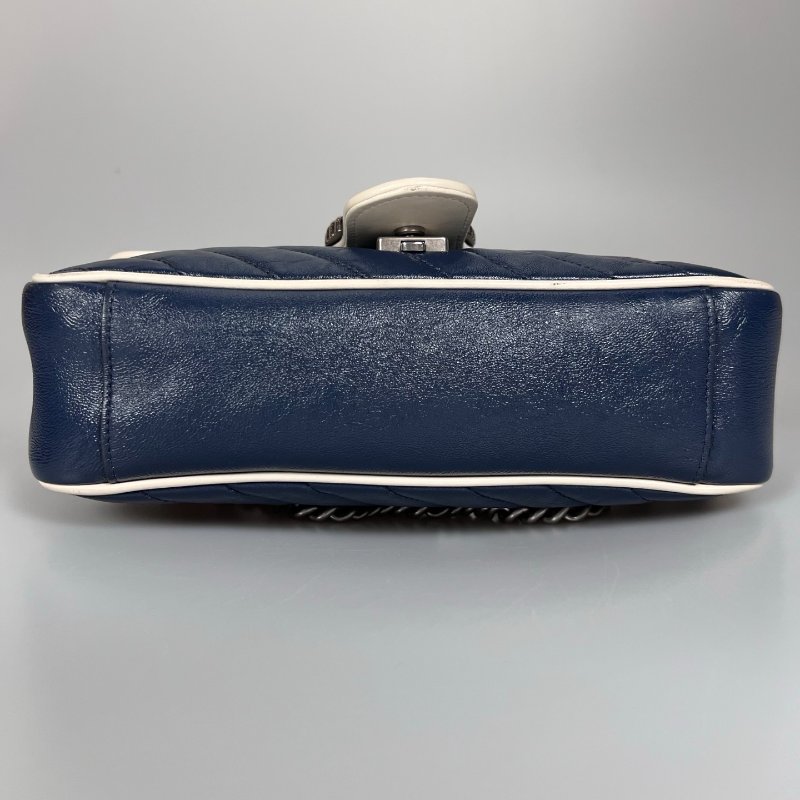 GUCCI 藍白拚色MARMONT掀蓋包-4