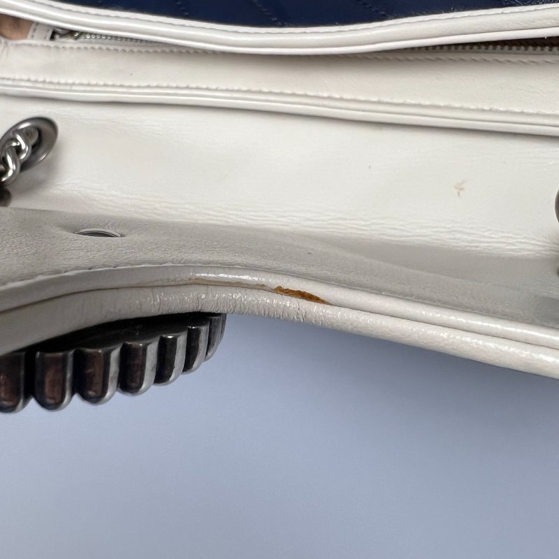 GUCCI 藍白拚色MARMONT掀蓋包-9