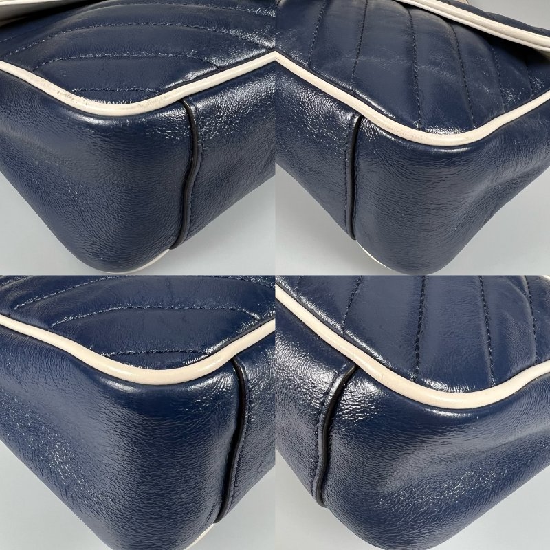 GUCCI 藍白拚色MARMONT掀蓋包-11