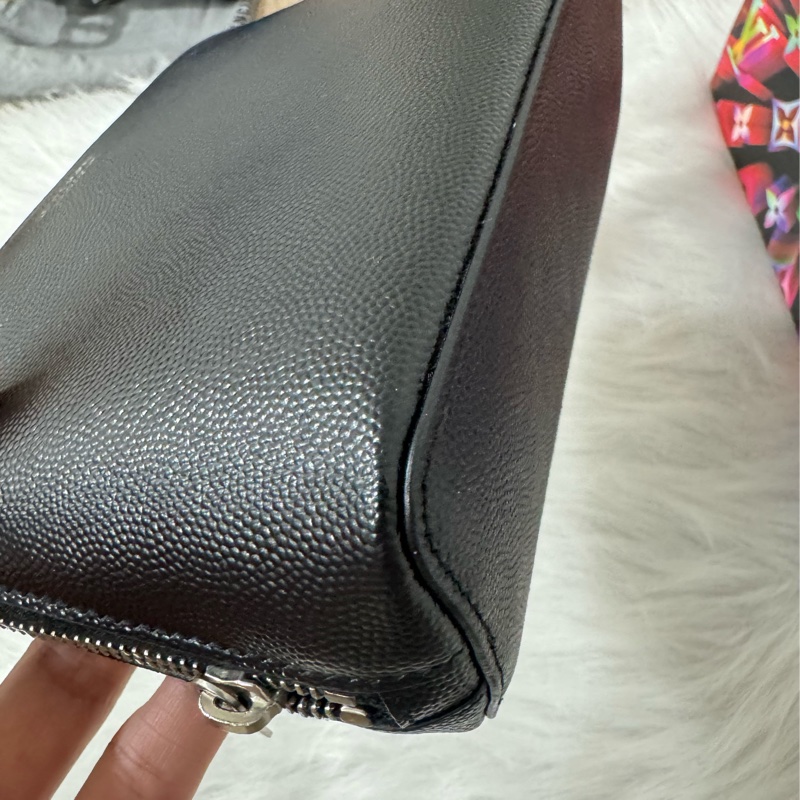 ysl 荔枝牛皮 化妝收納包-7