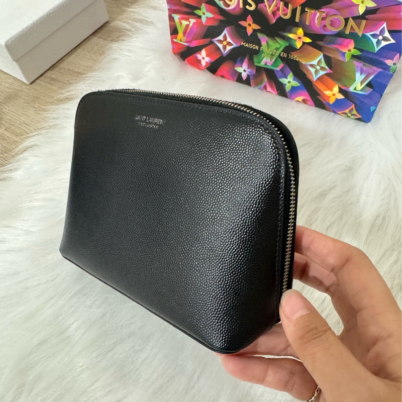 ysl 荔枝牛皮 化妝收納包-17