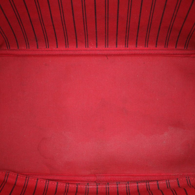 LOUIS VUITTON Neverfull中號31配子袋棕色棋盤格PVC金扣肩背包-3