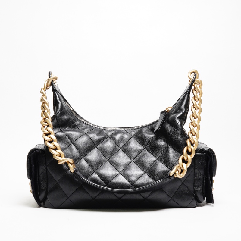 CHANEL 25C Hobo嬉皮包 - 小號黑金-1