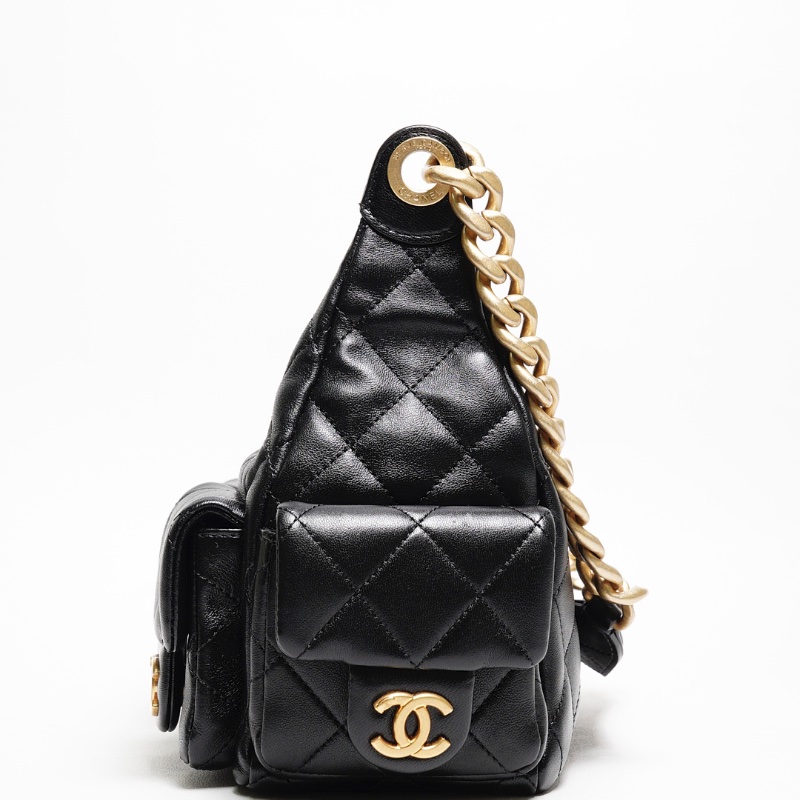 CHANEL 25C Hobo嬉皮包 - 小號黑金-2