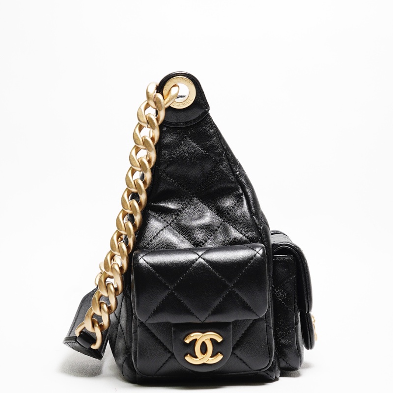 CHANEL 25C Hobo嬉皮包 - 小號黑金-3