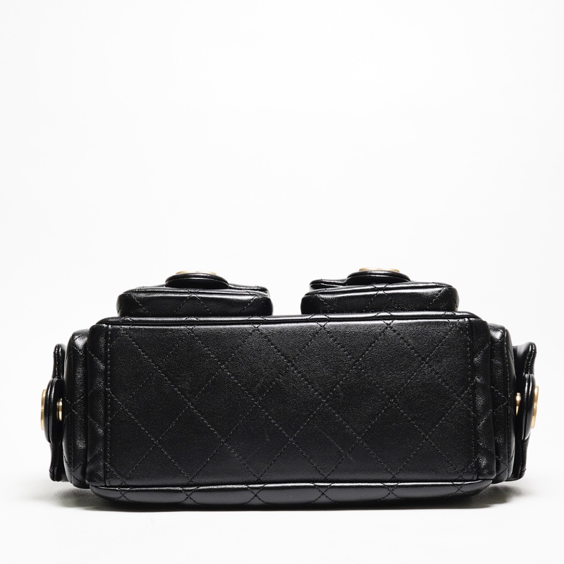 CHANEL 25C Hobo嬉皮包 - 小號黑金-4