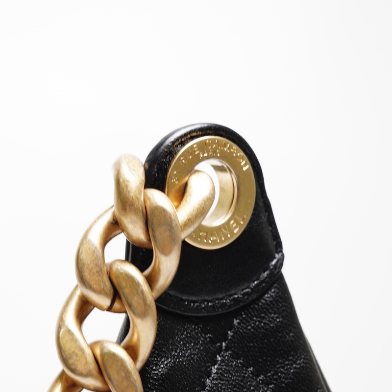 CHANEL 25C Hobo嬉皮包 - 小號黑金-5