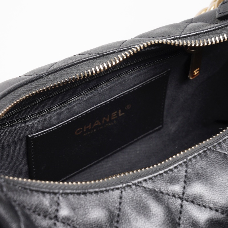 CHANEL 25C Hobo嬉皮包 - 小號黑金-10
