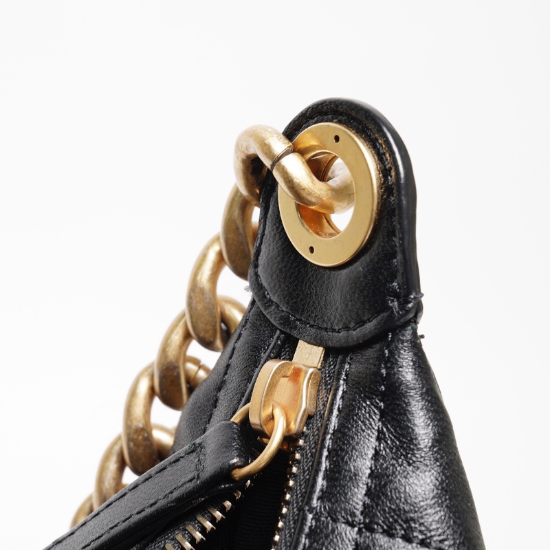 CHANEL 25C Hobo嬉皮包 - 小號黑金-12