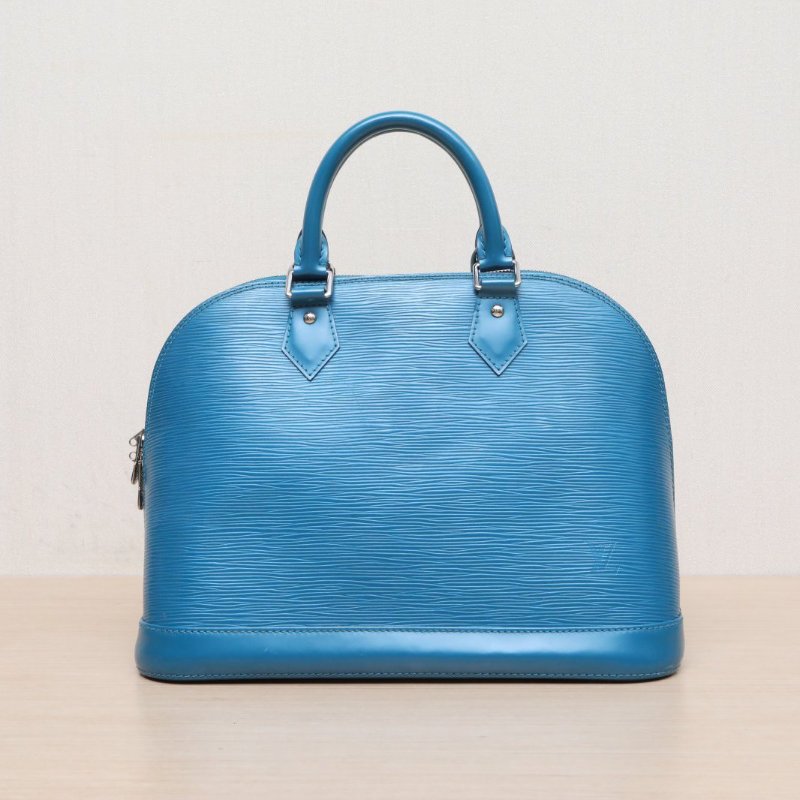 LOUIS VUITTON ALMA貝殼包小號32墨藍色EPI水波紋牛皮2013肩背包-1