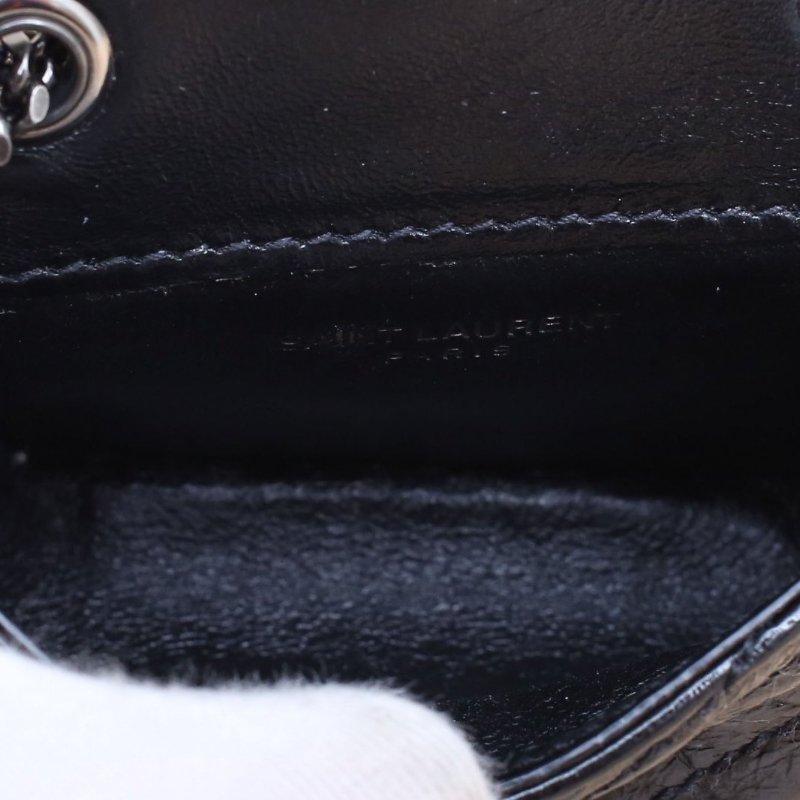 SAINT LAURENT 黑色牛皮黑扣Niki耳機包肩背包-2