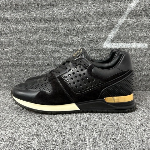 LV 黑色皮面麂皮運動鞋 38碼