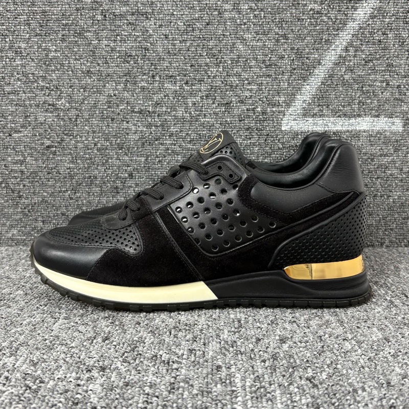 LV 黑色皮面麂皮運動鞋 38碼-0