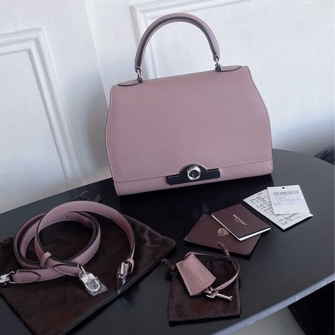 【近新閒置品】莫奈Moynat 荔枝牛皮中號手提單肩斜挎包