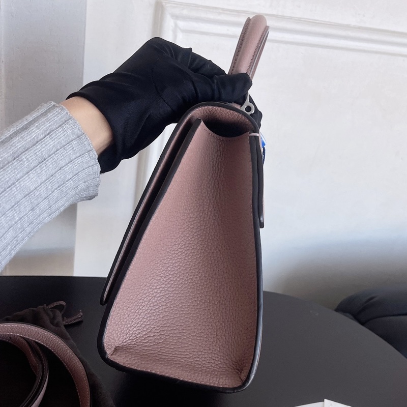 【近新閒置品】莫奈Moynat 荔枝牛皮中號手提單肩斜挎包-3