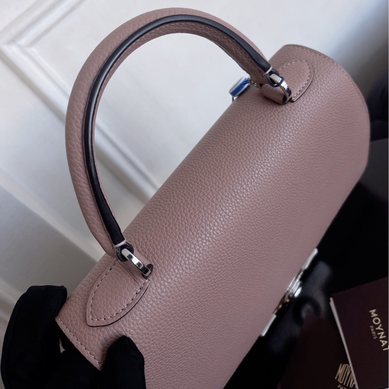 【近新閒置品】莫奈Moynat 荔枝牛皮中號手提單肩斜挎包-5