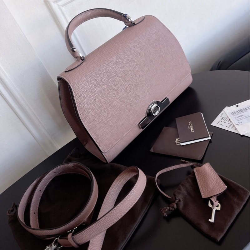 【近新閒置品】莫奈Moynat 荔枝牛皮中號手提單肩斜挎包-8