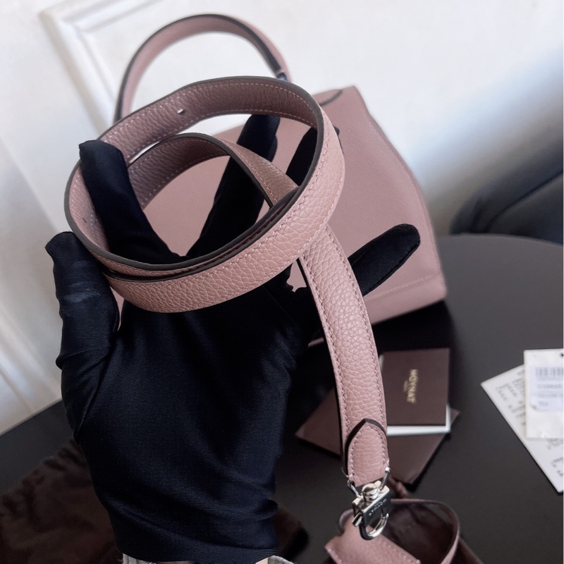 【近新閒置品】莫奈Moynat 荔枝牛皮中號手提單肩斜挎包-12