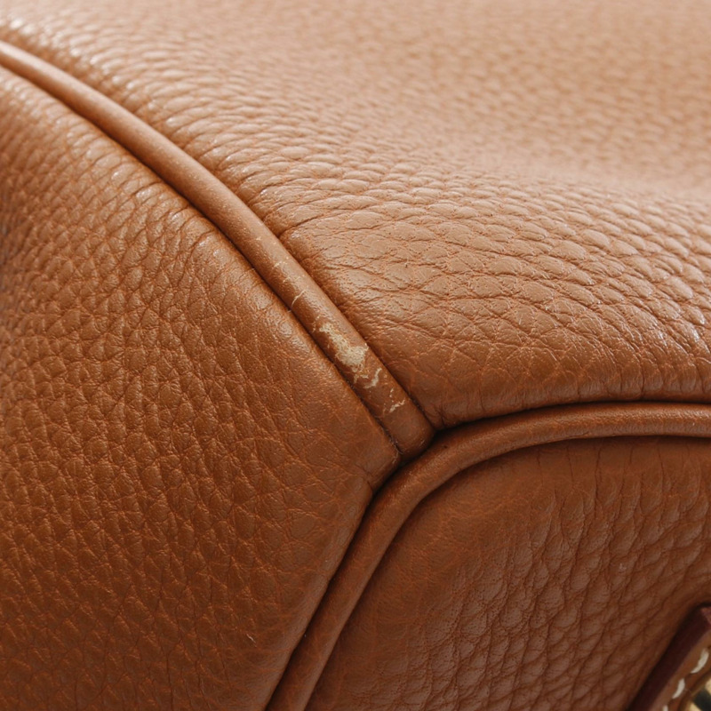 愛馬仕 Birkin 35 手提包 F Togo 皮革棕色金色二手女士 GHW-6