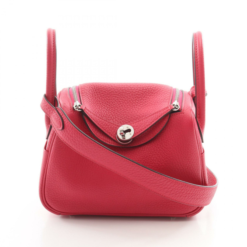 愛馬仕 Lindy 迷你肩背包,Z Clemence 皮革,玫瑰墨西哥色,二手女士 SHW-0