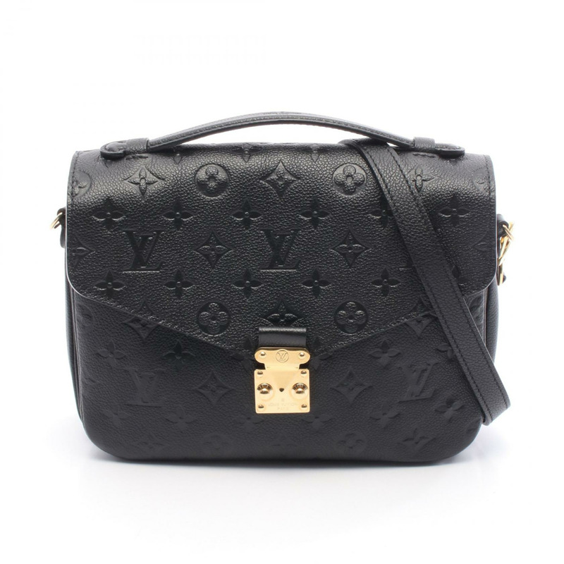 路易威登 Pochette Metis 中型單肩手提包 M41487 Monogram empreinte 黑色-0