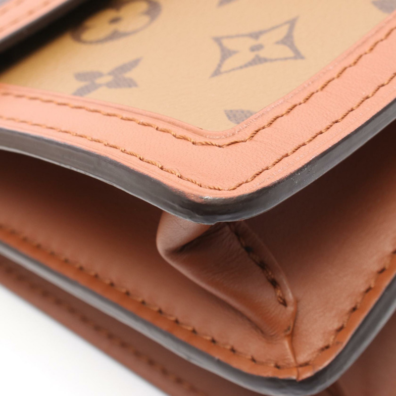 路易威登 Dauphine MM 肩背包 M44391 Monogram Reverse 帆布 棕色 LV-4