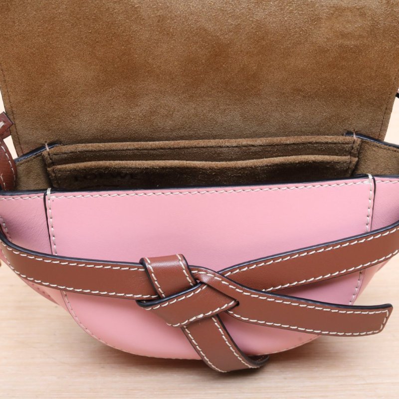 LOEWE Gate馬鞍斜跨包MINI拼色牛皮肩背包-2