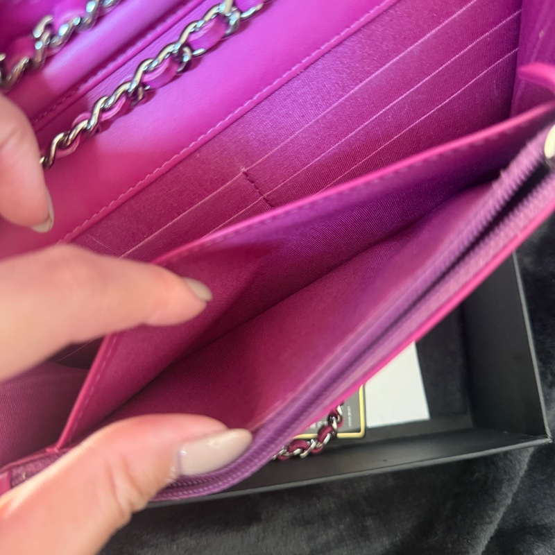 香奈兒 chanel 桃紅 woc 包 漆皮-7