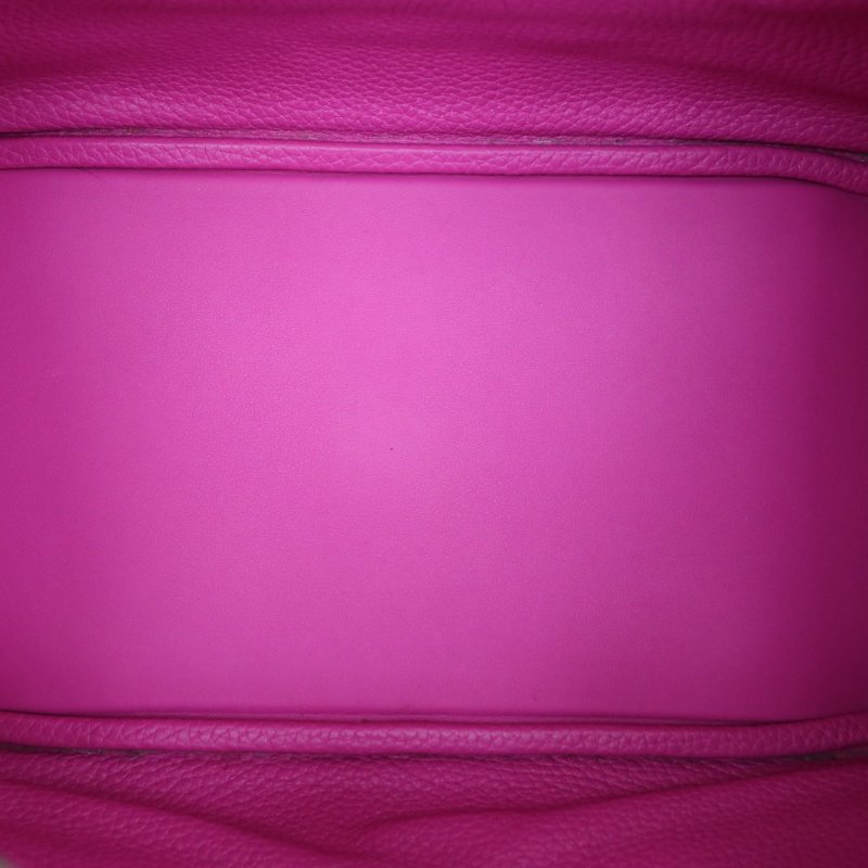 HERMES Lindy309I玉蘭粉TC皮C刻銀扣肩背包-2