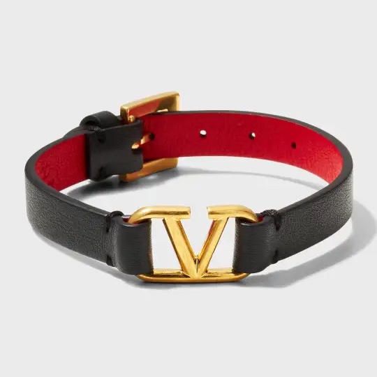 近全新 Valentino 皮手環 經典黑紅 蔡依林-6
