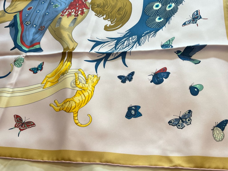 Hermes 愛馬仕story粉紫色 絲巾 圍巾（全新收藏品）-2