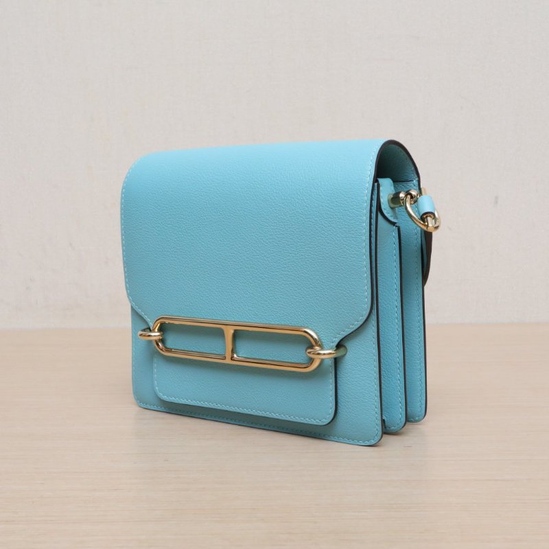 HERMES Roulis豬鼻子193P馬卡龍EC皮Y刻金扣肩背包-2