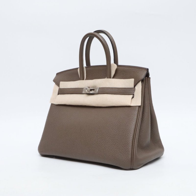 HERMES 16灰褐色Togo皮T刻銀扣鼴鼠灰愛馬仕hermesBirkin25肩背包-2