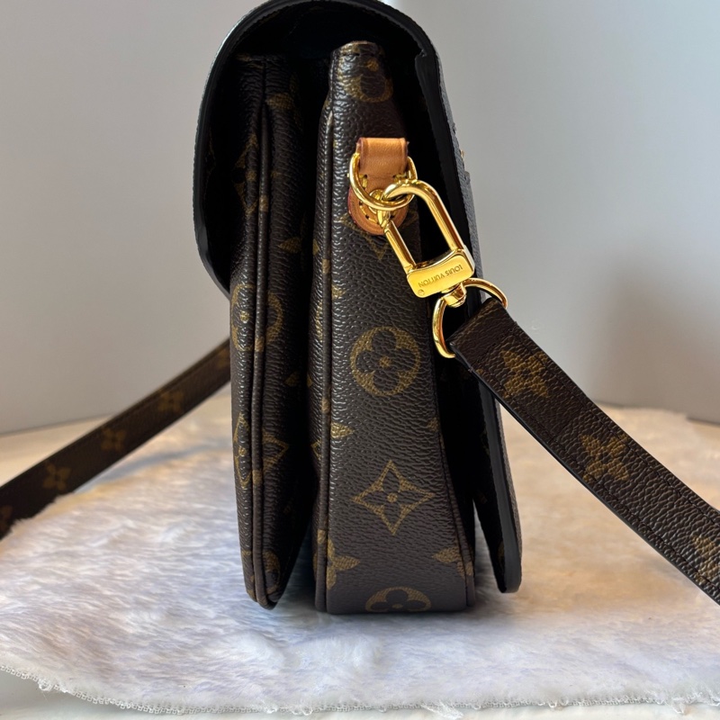 路易威登/LV 經典老花金扣 郵差包20年 98新-2