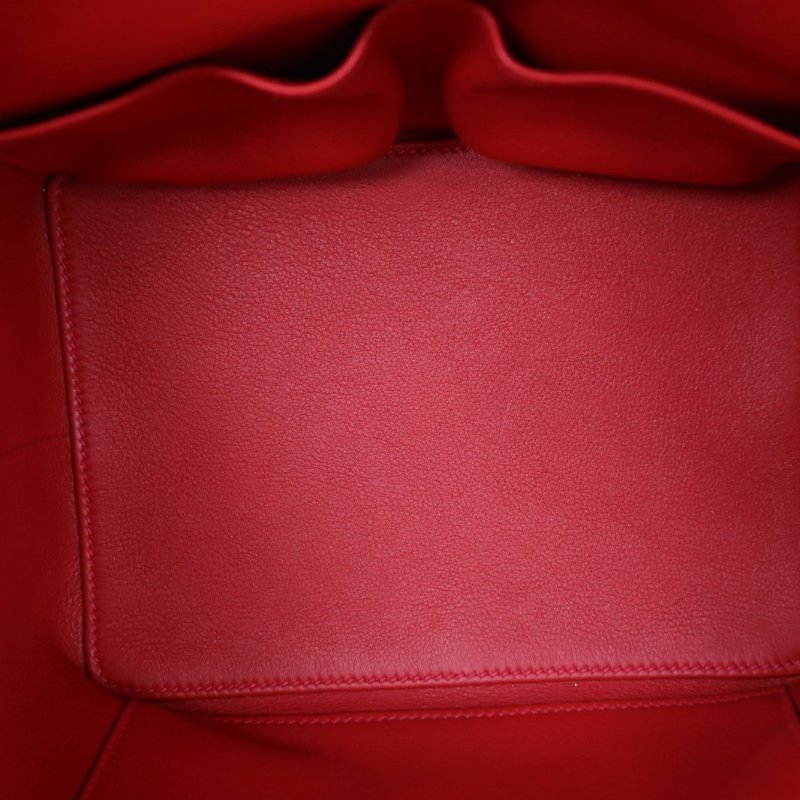 HERMES Toolbox牛奶盒子20Q5國旗紅Swift皮銀扣肩背包-3